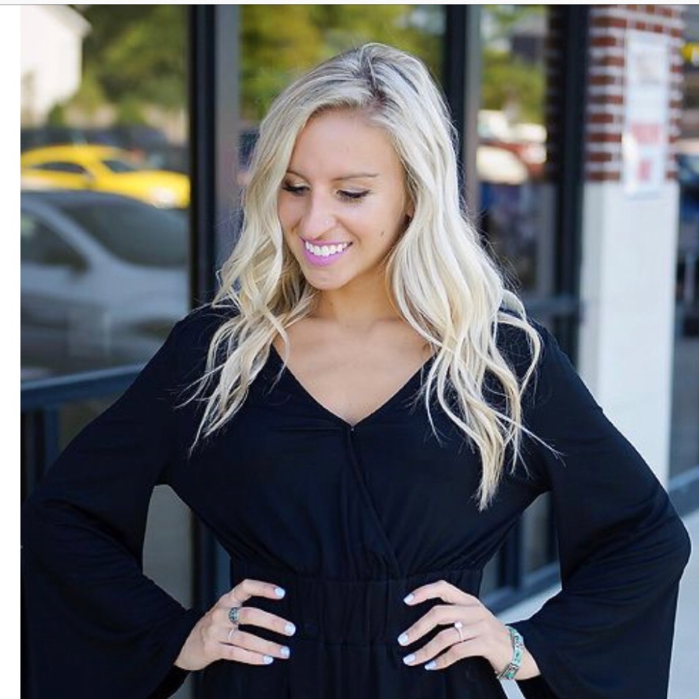 Black ROMPER with Bell Sleeves